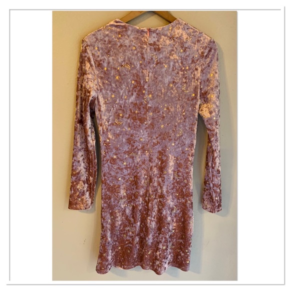 JNSQ Crushed Velvet Dress Pink Gold Size 6 - Picture 9 of 13